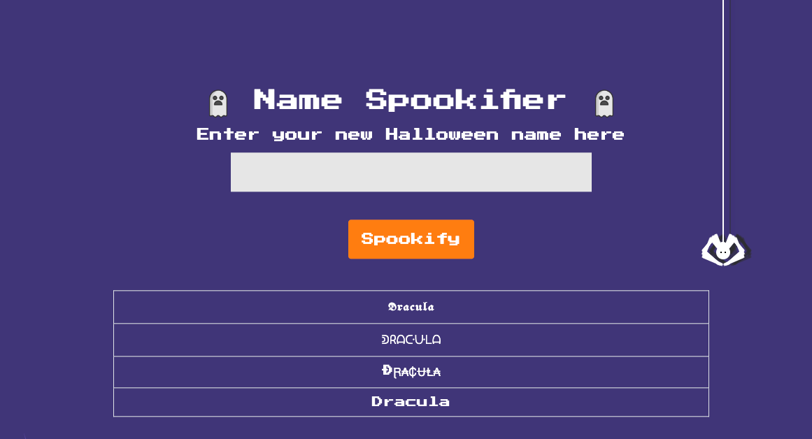 Spookifier result of Dracula input