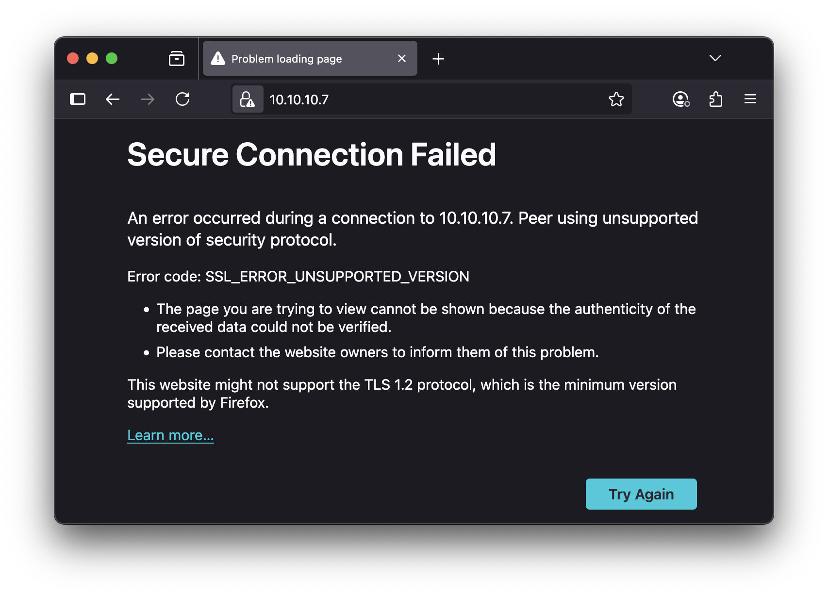 Error SSL Version