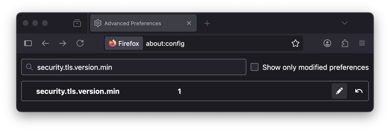 Firefox TLS 1.0