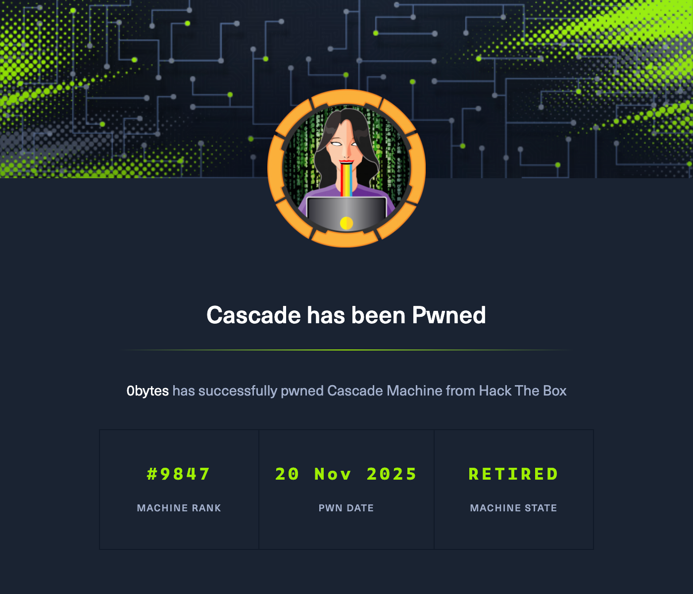 Cascade pwned screenshot