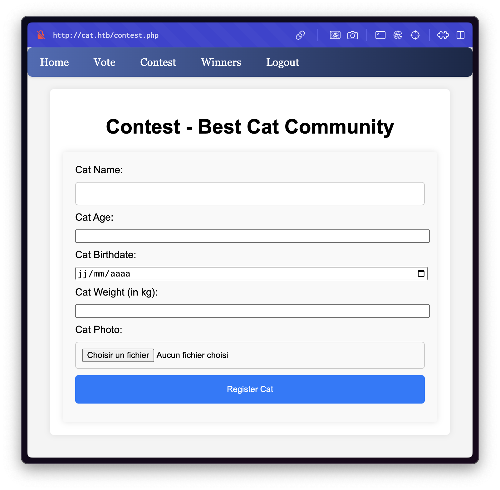 Add Cat Page