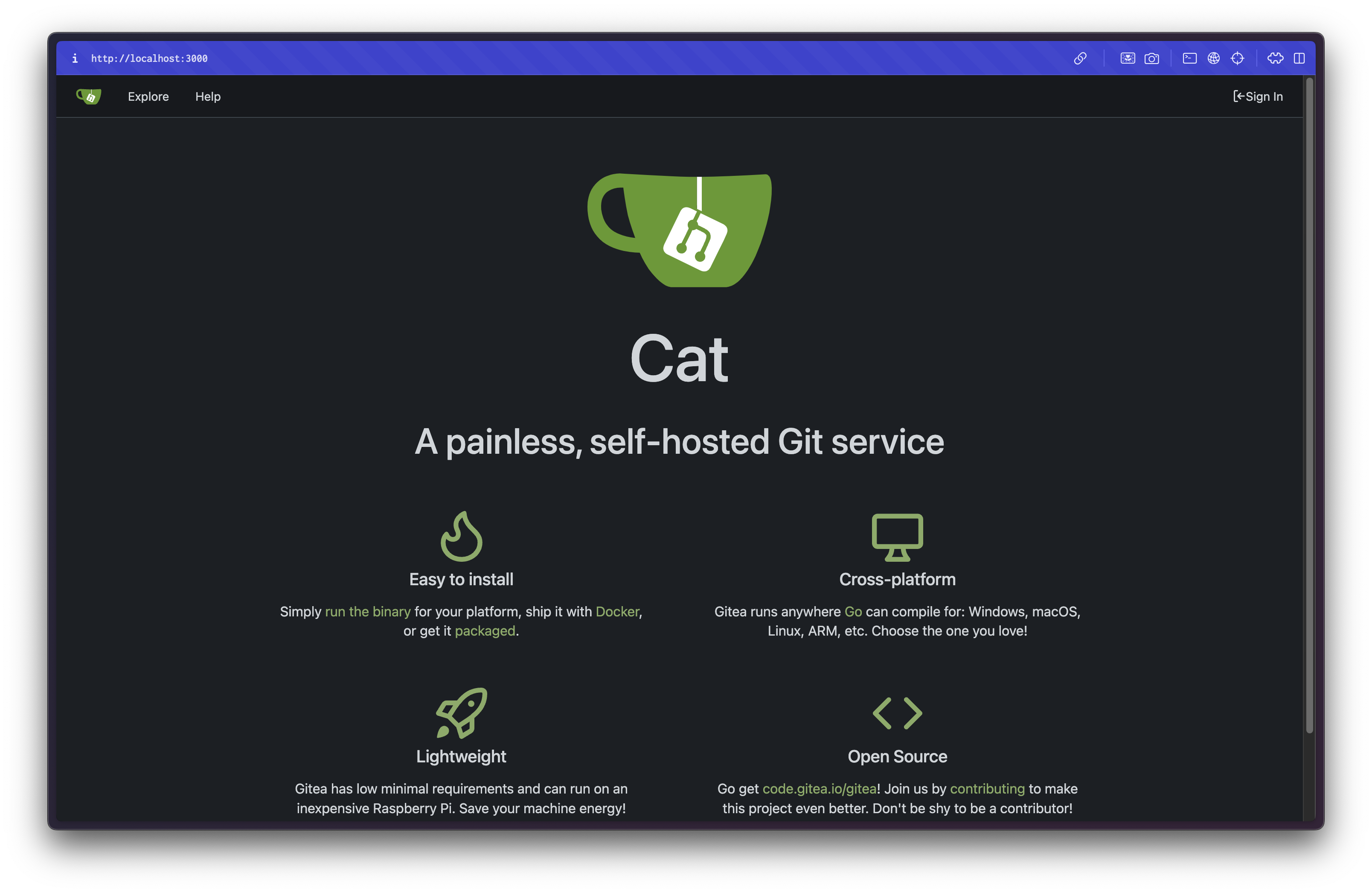 Gitea Home page