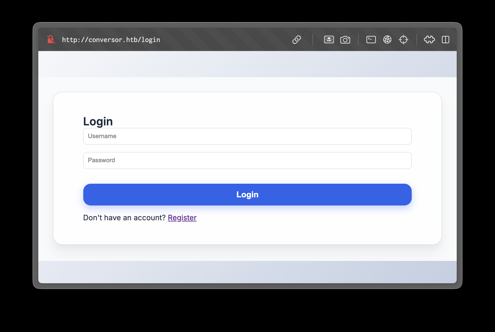 Conversor Login Page