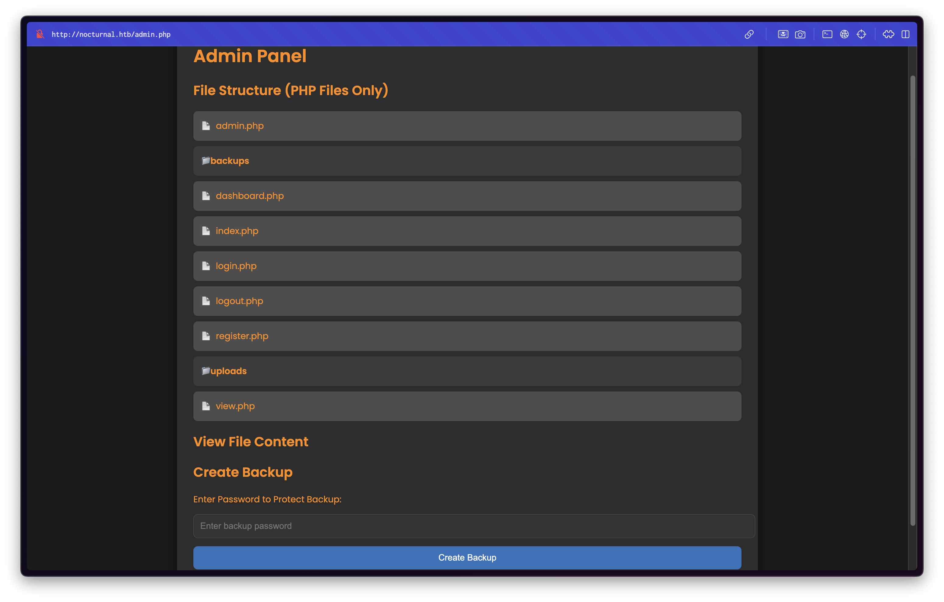 Admin dashboard