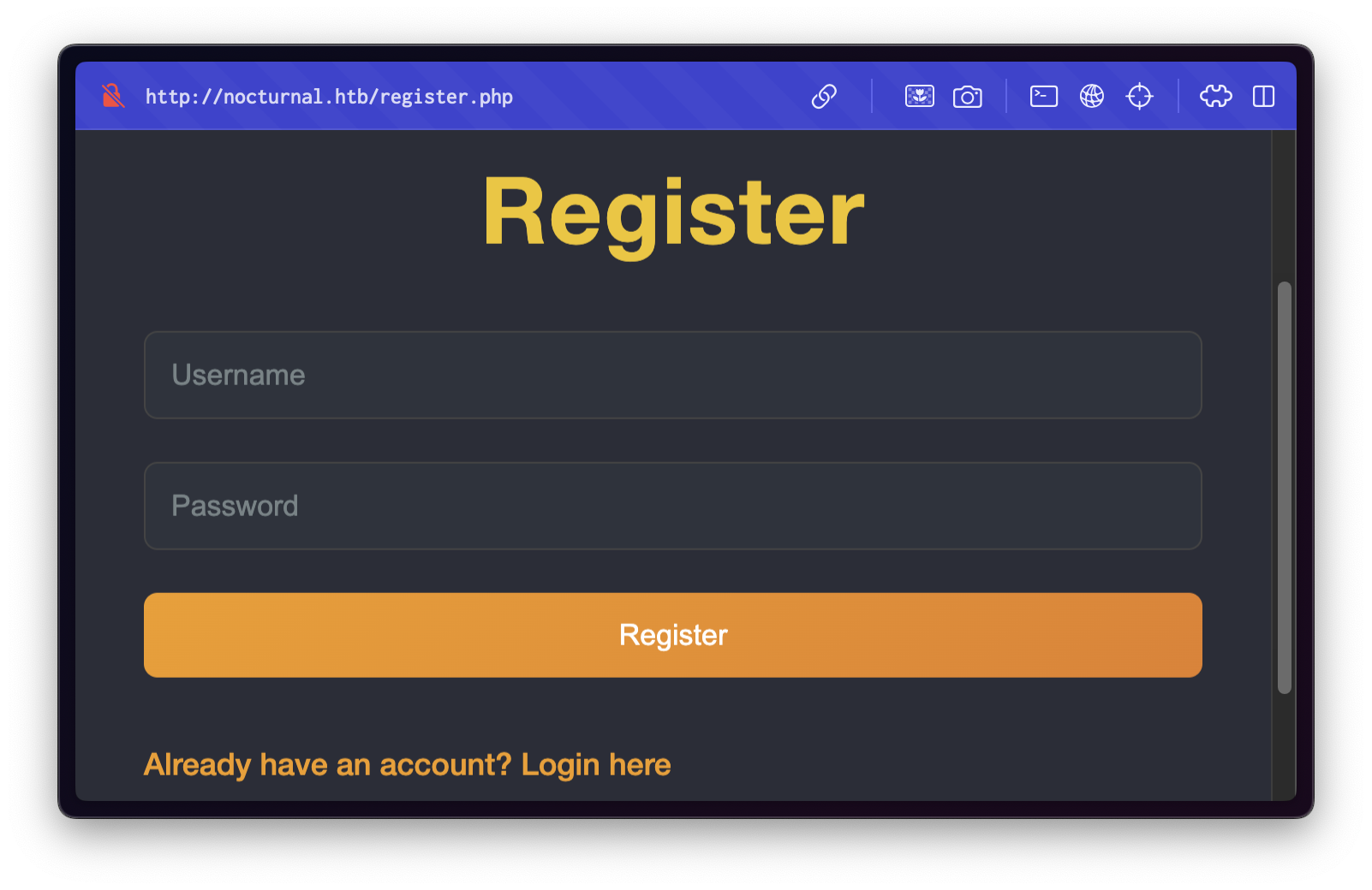 Register form
