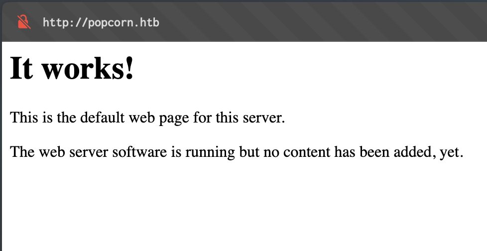 Default web page