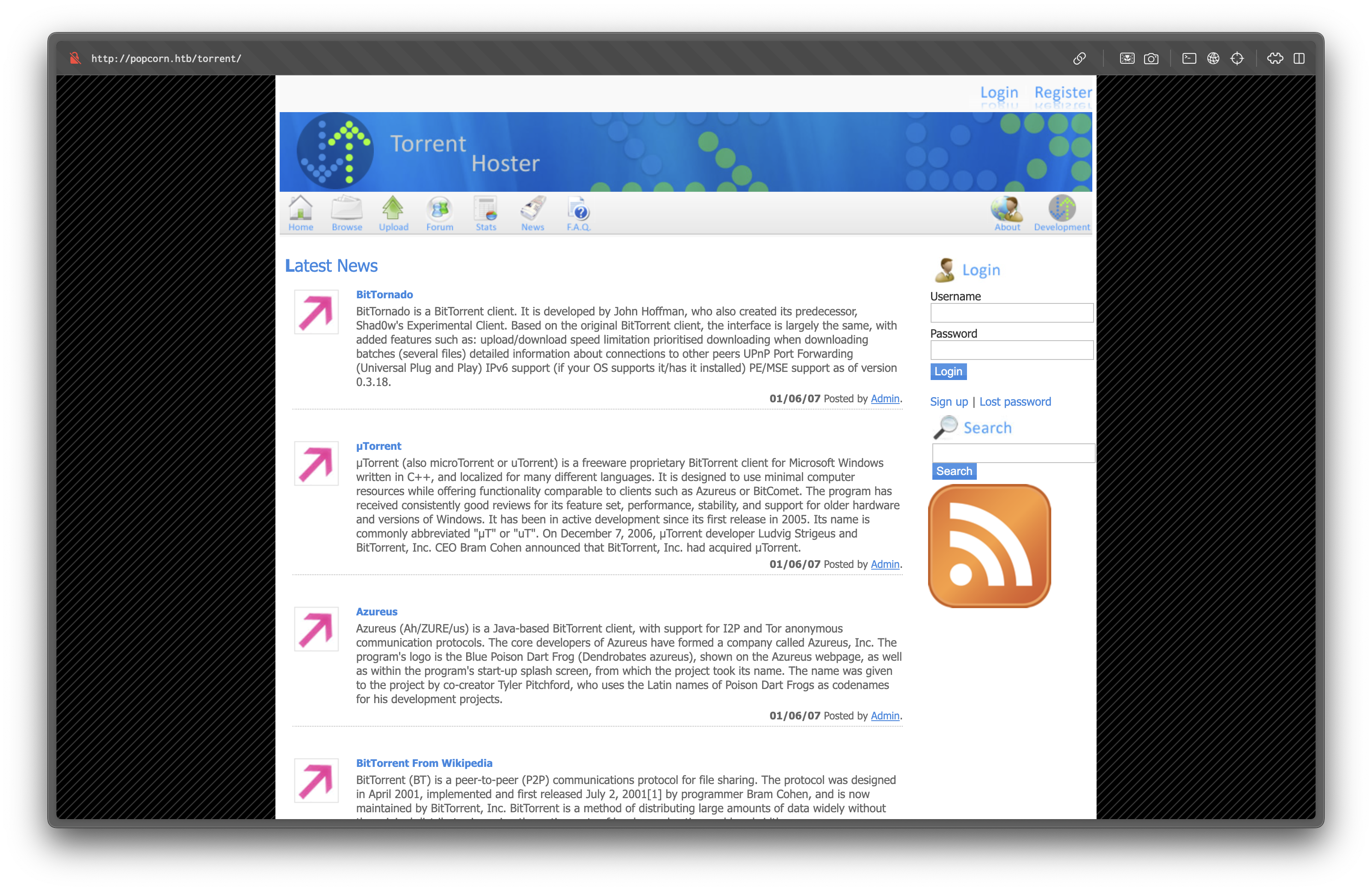Torrent page