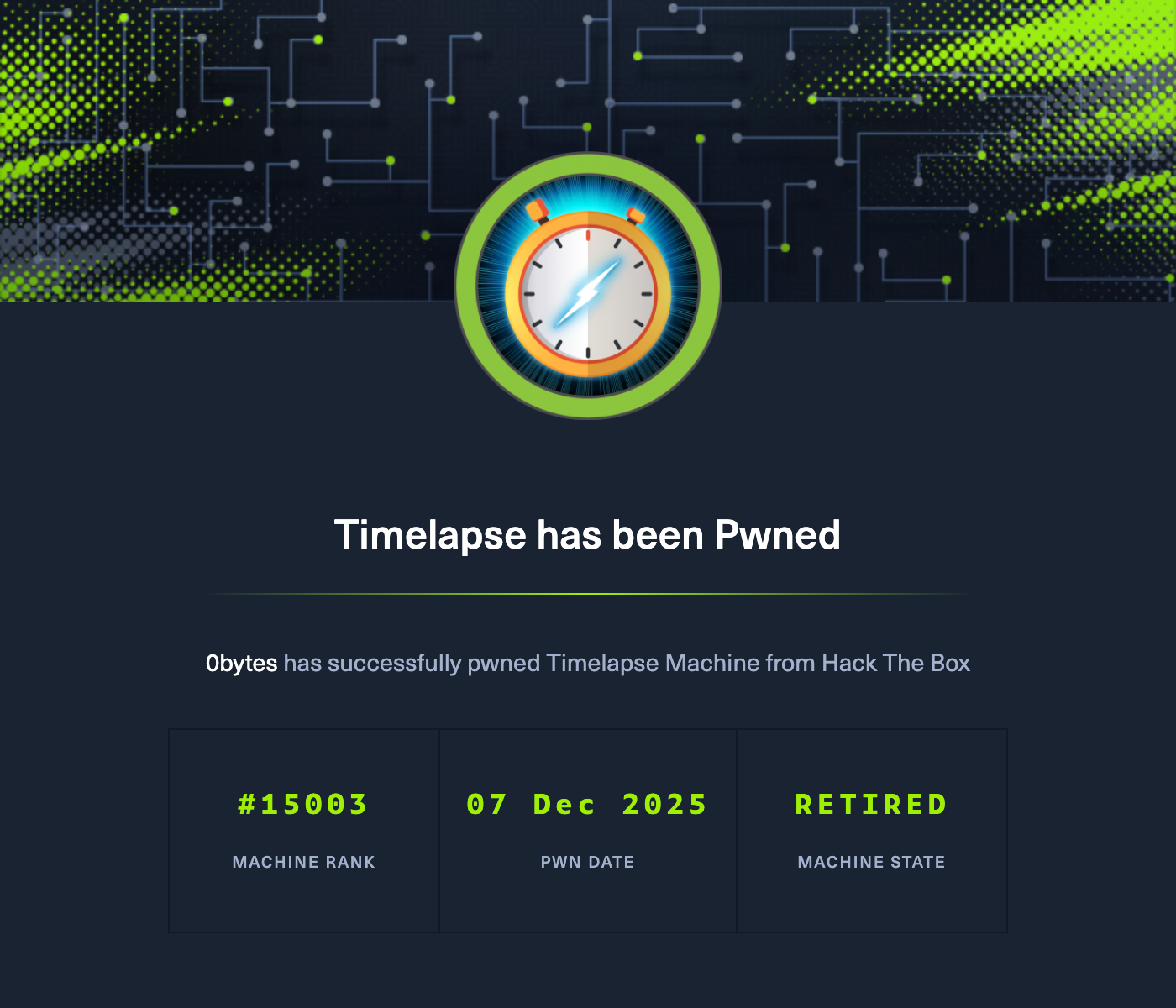 Timelapse pwned screenshot