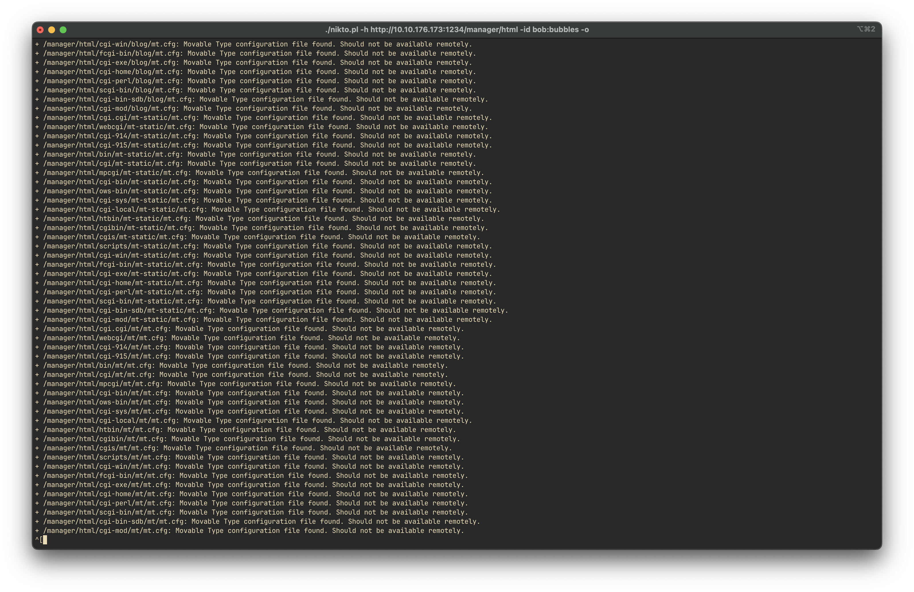 nikto output